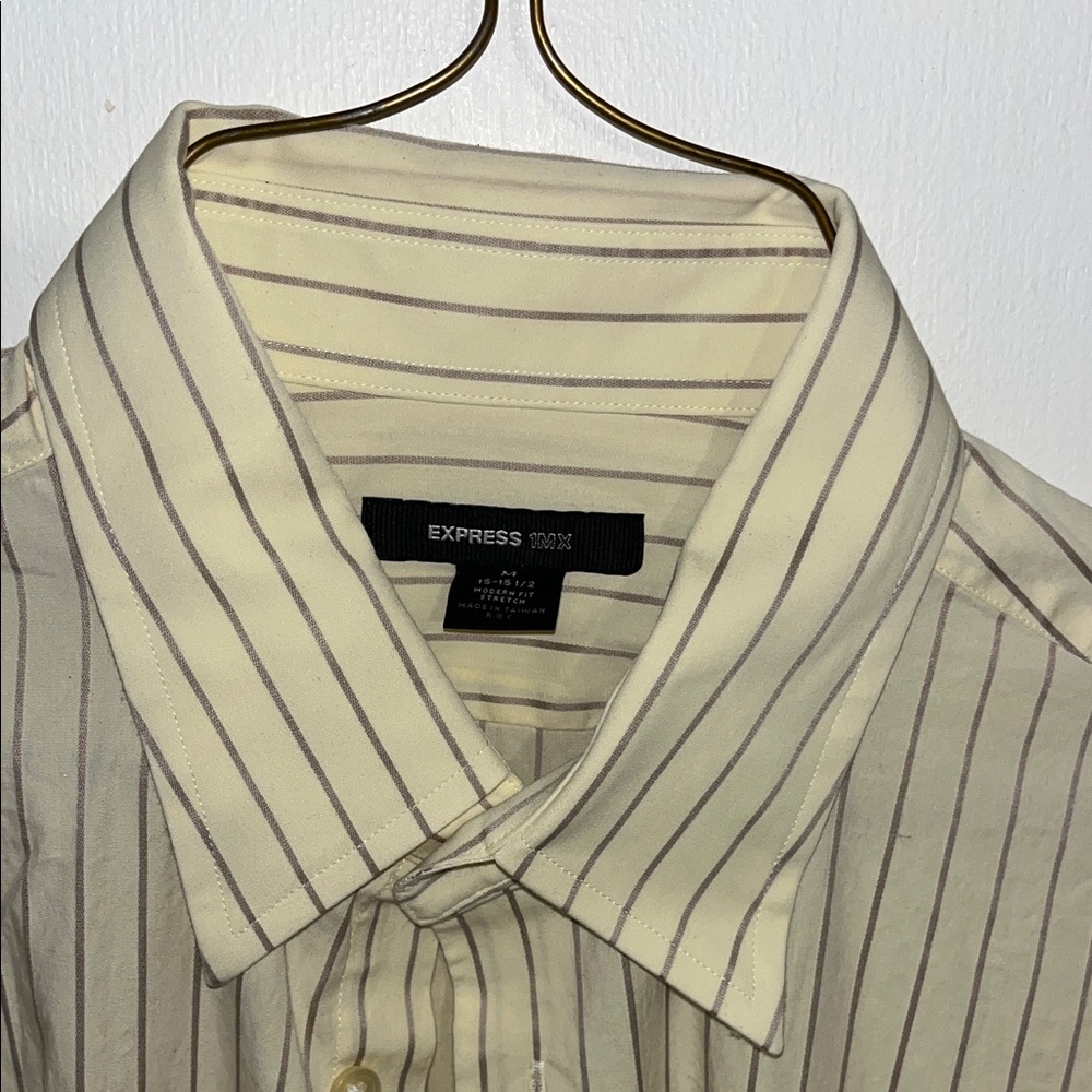 Express yellow and grey Striped Shirt